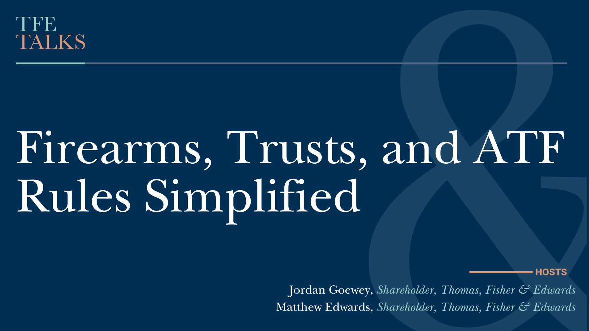 Firearms, Trusts, and ATF Rules Simplified